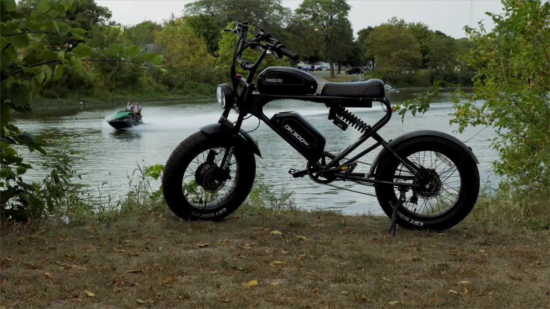 Dual battery setup on an electric bike frame
