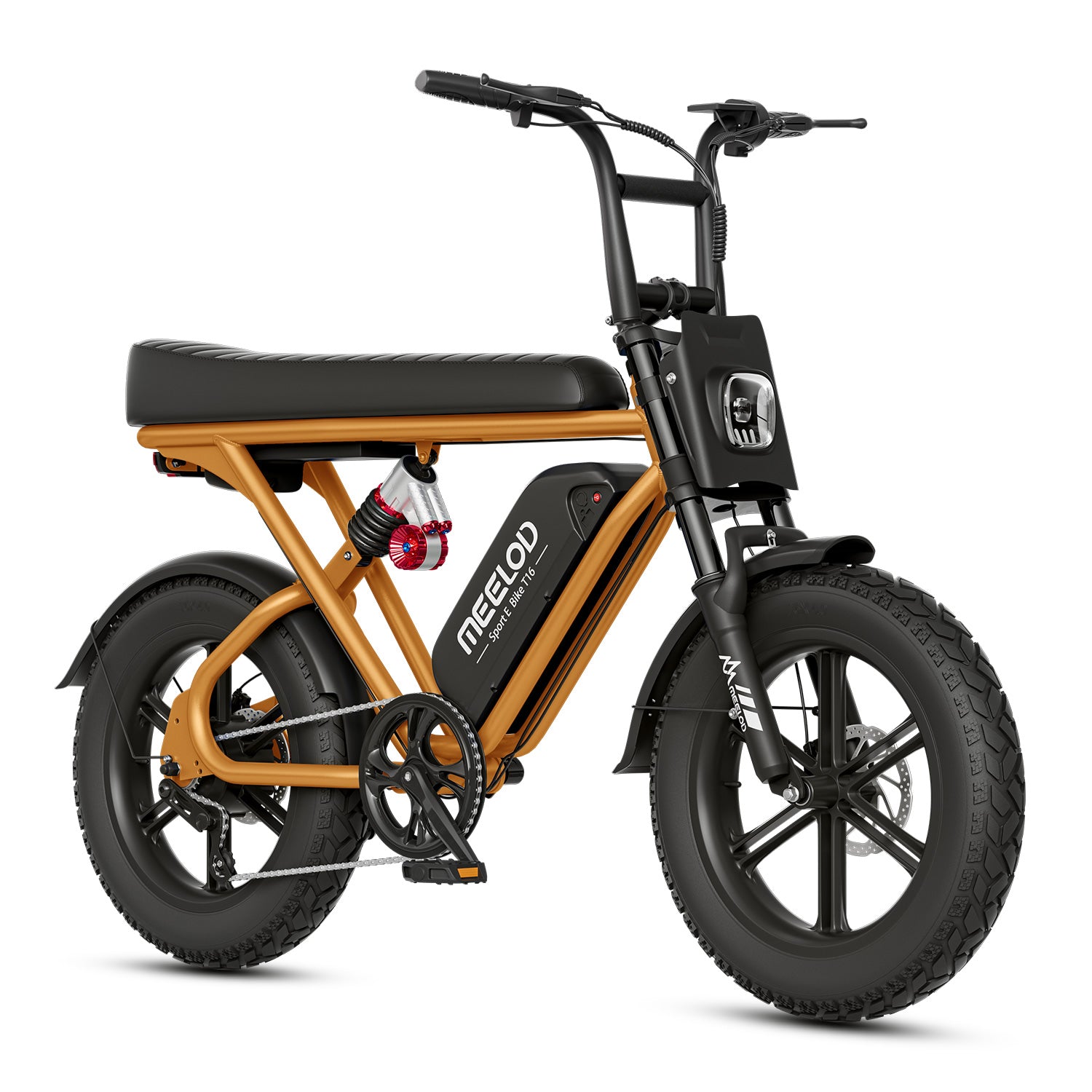 Orange Meelod moped style ebike T16