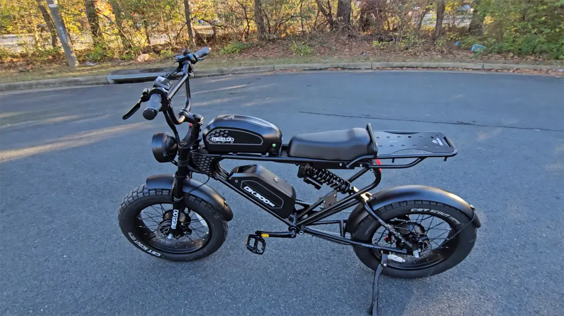 full suspension fat tire electric bike on mountain trail